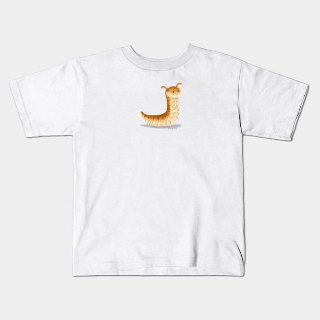 Cute Snake Millipede Kids T-Shirt by julianamotzko